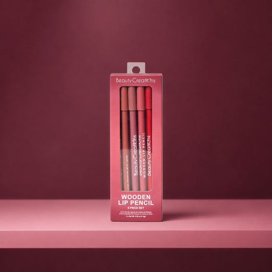 TAF - Beauty Creations Wooden Lip Pencil Set - Wine