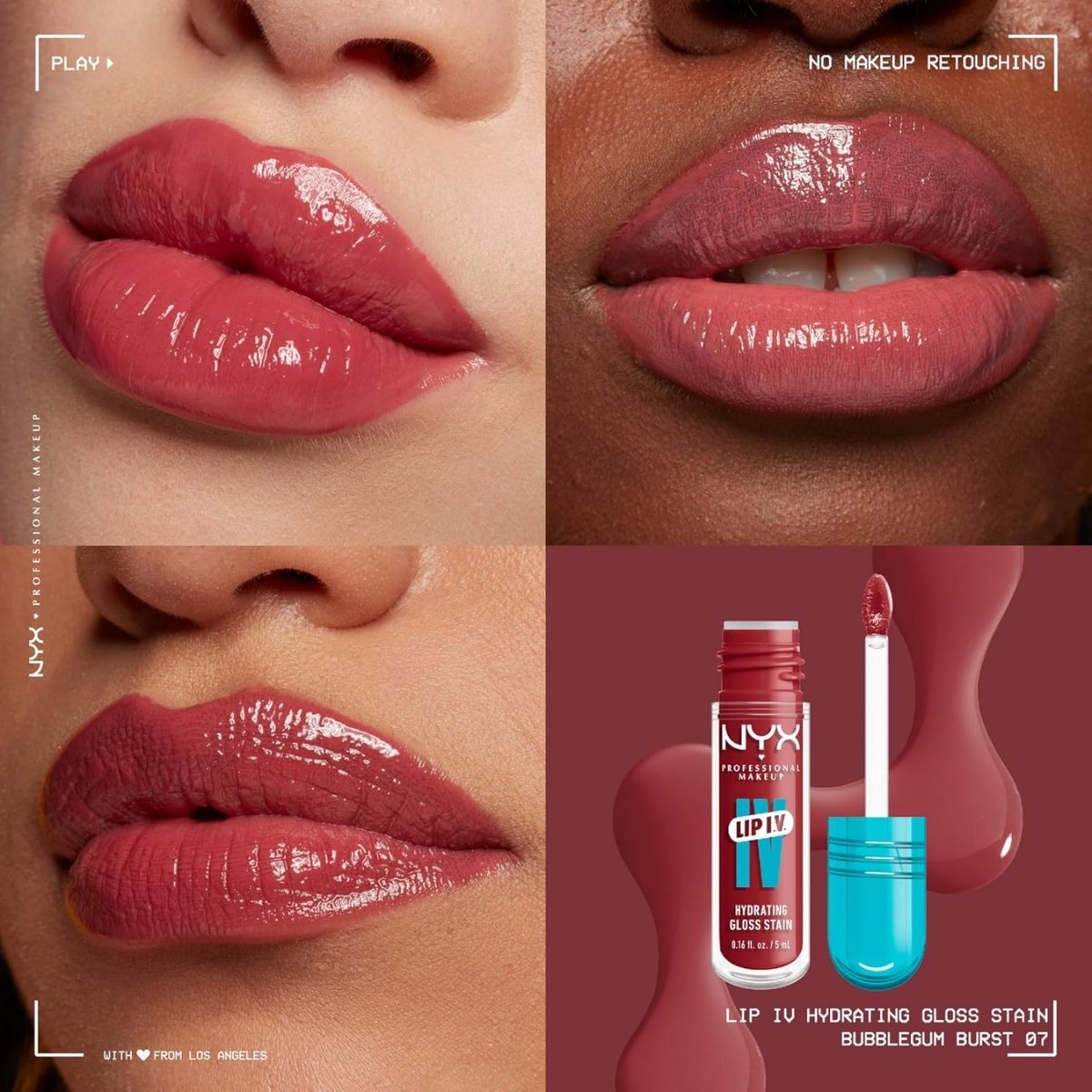 TAF - NYX Lip IV Hydrating Glossy Lip Stain  - Bubblegum Burst