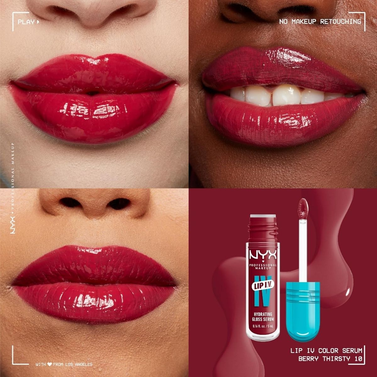 TAF - NYX Lip IV Hydrating Glossy Lip Stain  - Berry Thirsty