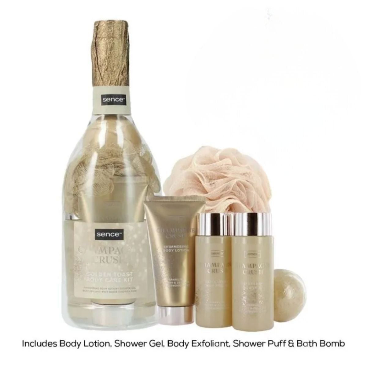 TRU -  Sence Champagne Crush Golden Toast Body Care Kit.