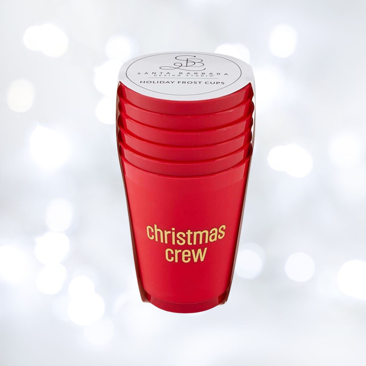 LIT - Red Frosted Cup 6pk - Xmas Crew