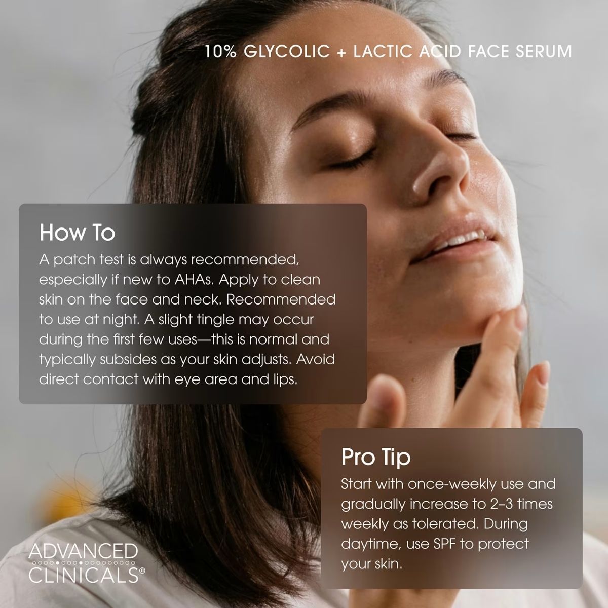 MART - Advanced Clinicals 10% Glycolic + Lactic Acid Face Serum