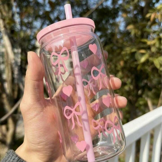 RAN - Pink Bow Clear Cold Cup