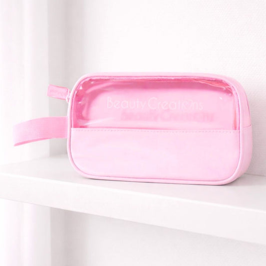 TAF - Beauty Creations Clear Pink Cosmetic Bag Small