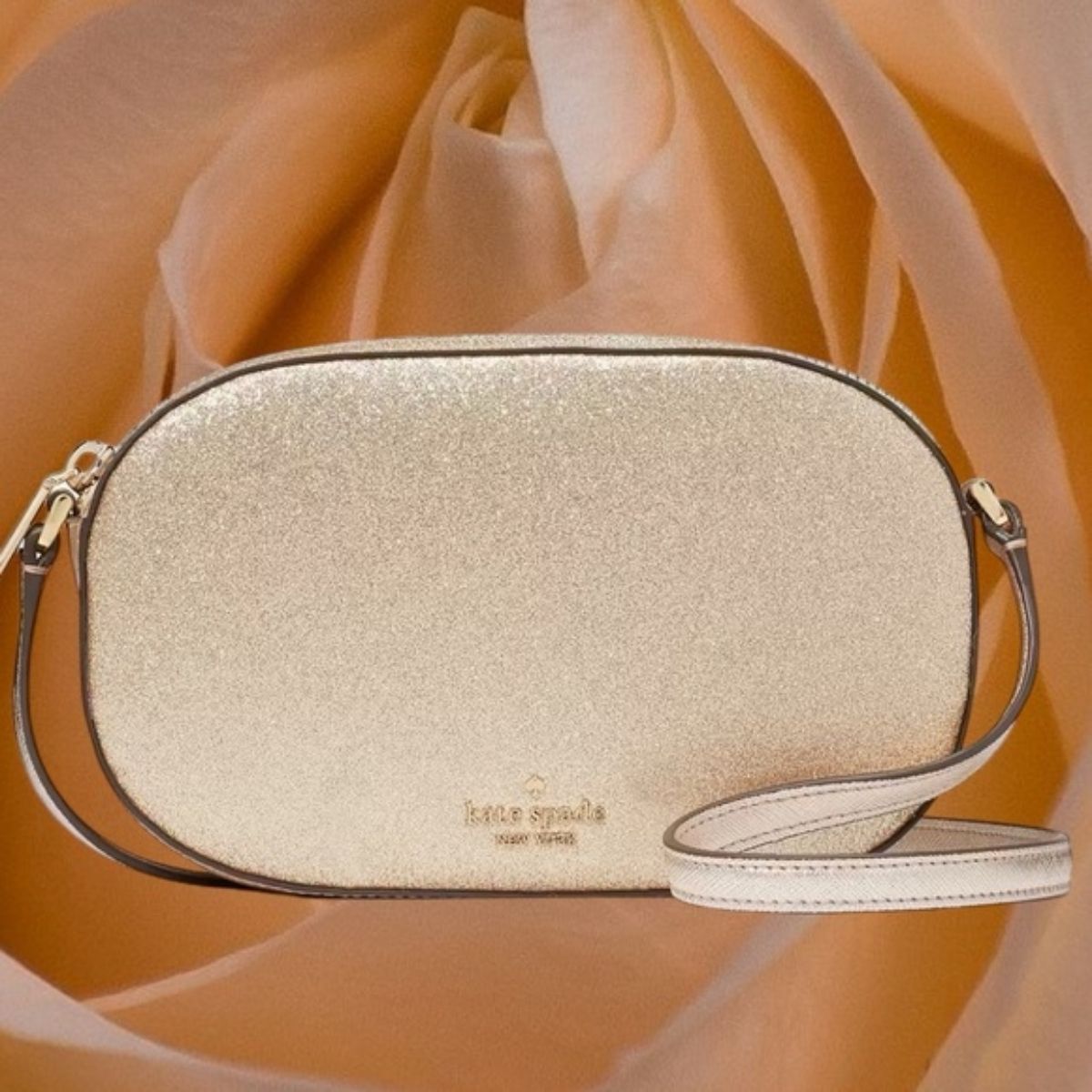 CUR  802 - Kate Spake Gold Glimmer Oval Camera Bag