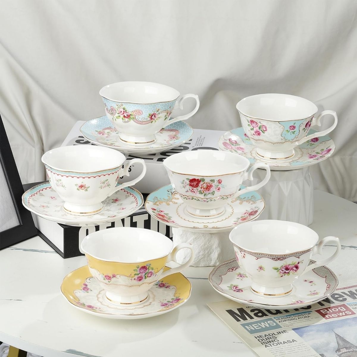 LDT - British Porcelain Coffee / Tea Cup & Saucer Set