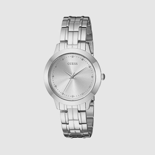 CUR 91 - Guess Ladies Silver Tone Analog Watch